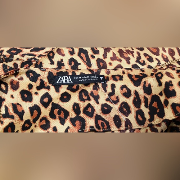 ZARA Leopard Print Camisole Gold Chain Strap Tank Top Medium Style 9219/561/051 - Picture 5 of 7